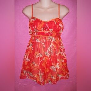 Victoria's Secret Red and Orange Patterned size medium